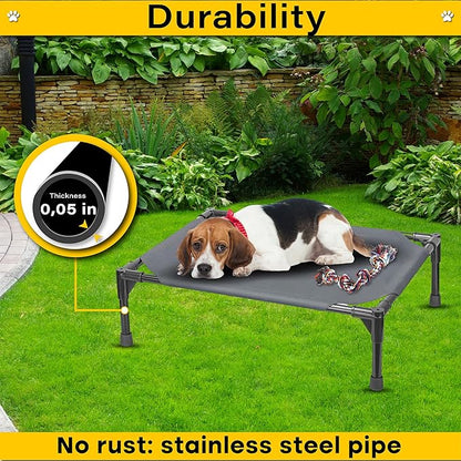 Elevated Dog Bed Raised Dog Bed Cot Bed Small Medium Large Dogs Outdoor Cooling Dog Bed Pet Cat Bed Breathable Mesh Washable (Medium 32''L x 25''W)