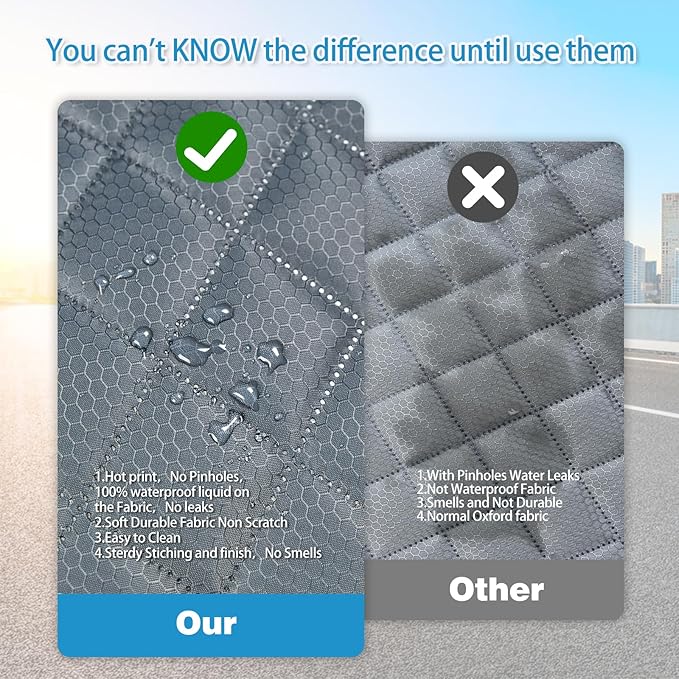 Grey Dog Car Seat Cover for Back Seat