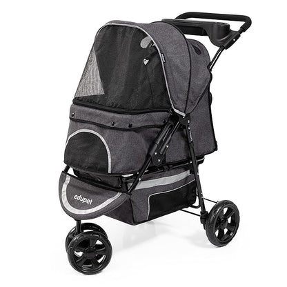 Pet Stroller: Grey & Black 55 lb 4 Swivel