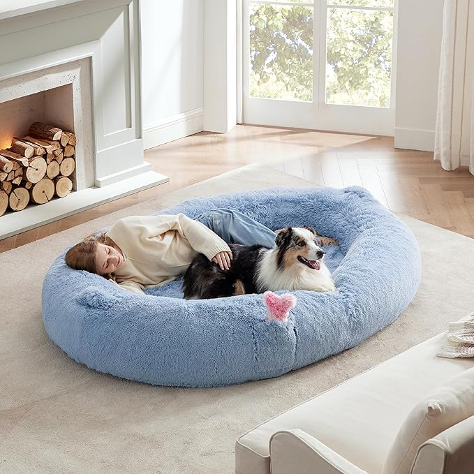 Bedsure Memory Foam Human Dog Bed 72"x48"x12" Calming