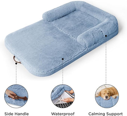 Bedsure Foldable Human Dog Bed for People Adults 2 in 1 Calming