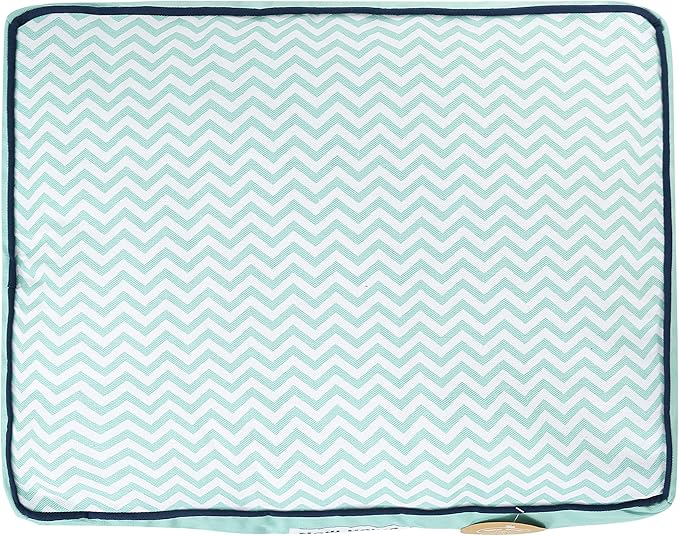 Now House for Pets by Jonathan Adler Teal Chevron Dog Bed 22x17x5 inches, 25lbs)