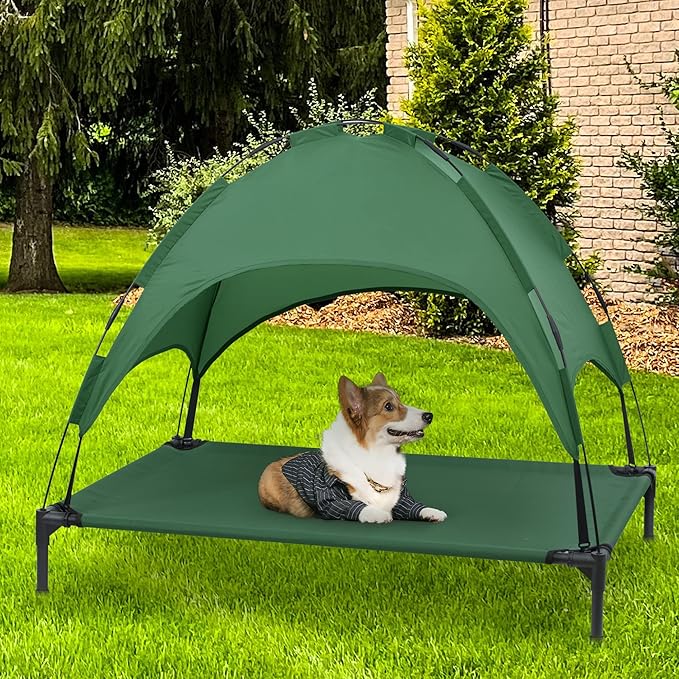 Heeyoo Elevated Dog Bed with Canopy