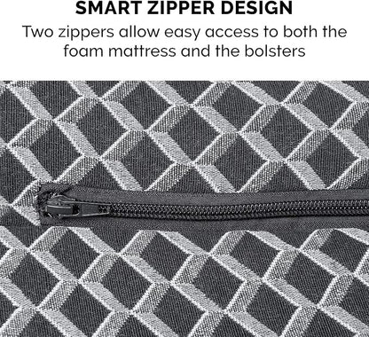 Furhaven Orthopedic Dog Bed for Medium/Small Dogs w/ Removable Bolsters & Washable Cover 35 lbs