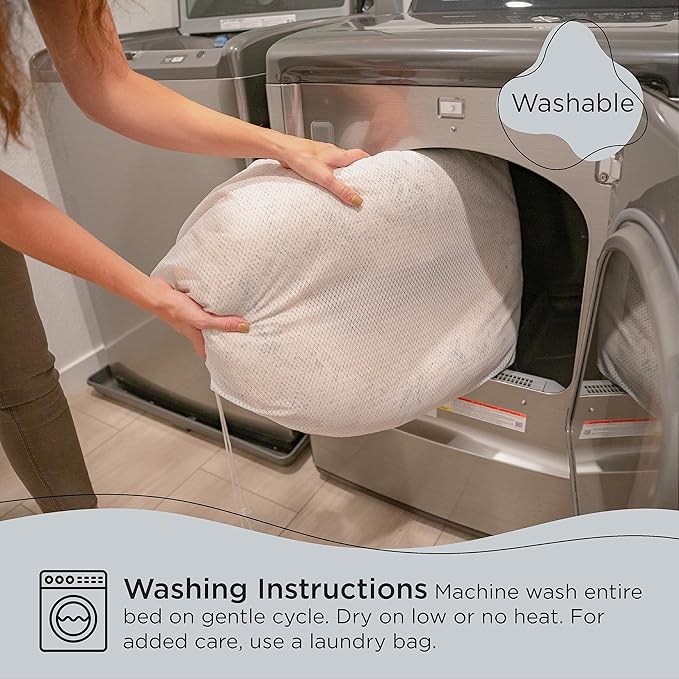 Best Friends by Sheri The Original Calming Donut Cat and Dog Bed in Shag Fur Denim 23"