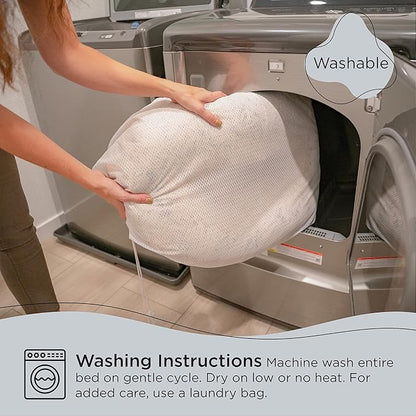 Best Friends by Sheri The Original Calming Donut Cat and Dog Bed in Shag Fur Gray 23"