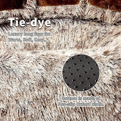 Jiupety Cute Round Calming Dog Bed of Paw Shape