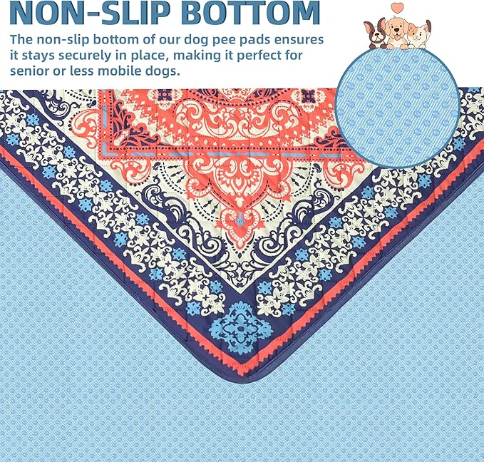 Washable Pee Pads for Dogs- 2 Packs Super 100% Waterproof 18''x24''