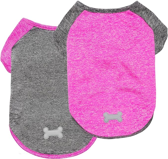 KYEESE 2 Pack Dog Shirts Quick Dry Raglan