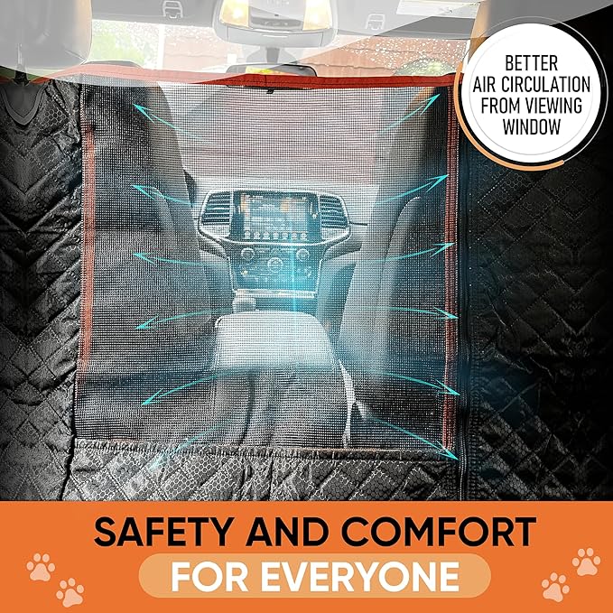 Dog Car Seat Cover for Back Seat 100% Waterproof