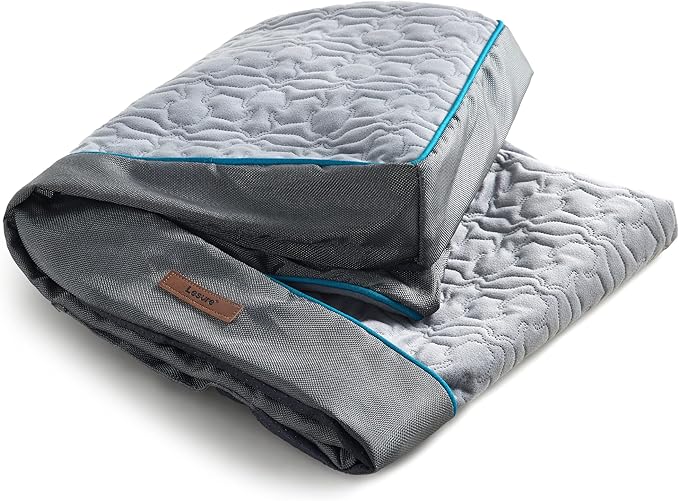 Lesure Dog Bed Cover - Medium Dog Bed Washable Removable Cover, Replacement Cover for Orthopedic Pet Mad Beds, 30x20x3 Inches Grey