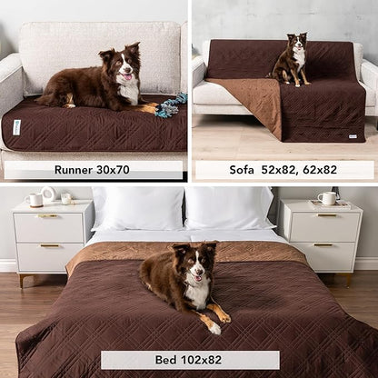 PetAmi Waterproof Couch Cover for Dogs 68x82 Brown