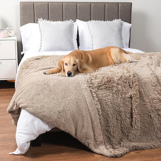 PetAmi Waterproof Dog Blanket for Large Dog 90x90 Taupe