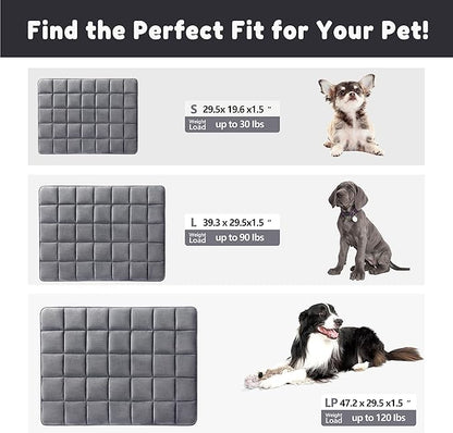 Allisandro Premium Non-Slip Waterproof Dog Mat Washable Dog Sleeping Bed Kennel Pads for Small Medium Large Dogs and Cats, Grey, 29.5 X 19.5 Inches