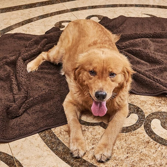 NICETOWN Dog Blankets for Large Dogs 50" x 60" Brown