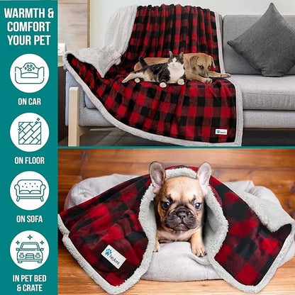 PetAmi Dog Blanket for Medium Large Dogs 40x60 Checker