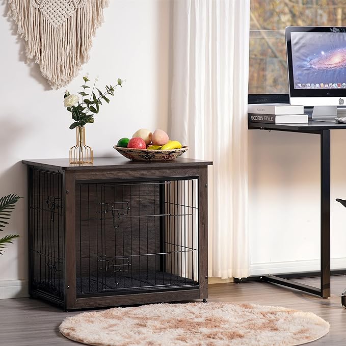 DWANTON Dog Crate Furniture with Cushion 27.2" L,