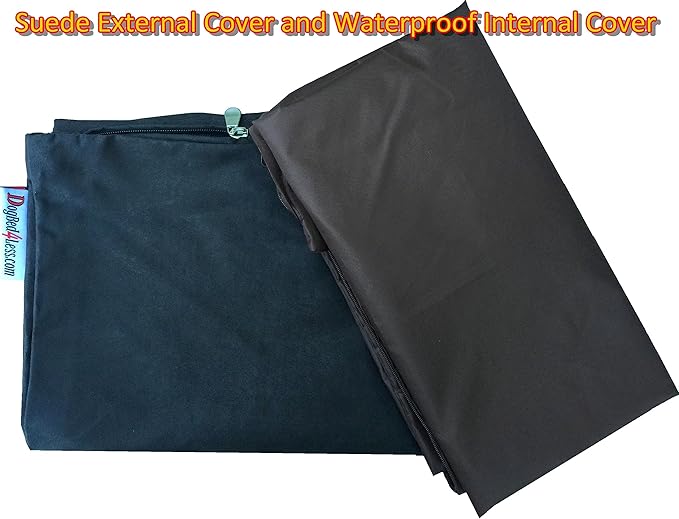 Dogbed4less Do It Yourself DIY Pet Bed Pillow Duvet Suede Cover + Waterproof Internal case for Dog/Cat at Large 48"X29" Espresso Color