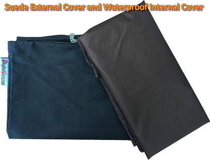 Do It Yourself DIY Pet Bed Pillow Duvet Suede Cover + Waterproof Internal case for Dog/Cat at Medium 36"X29" Espresso Color - Covers only