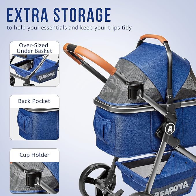 Pet Stroller for Dog and Cat 4 Wheeler 45lbs Capacity