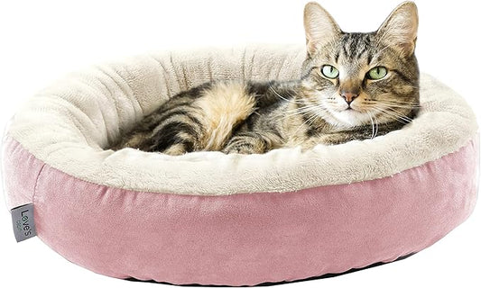 Love's cabin Round Donut Cat and Dog Cushion Bed 20in Pet