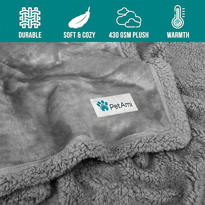 PetAmi WATERPROOF Dog Blanket for Bed 80x60 Light