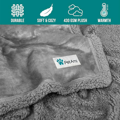 PetAmi WATERPROOF Dog Blanket for Bed 90x90 Light