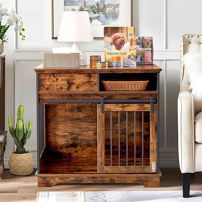 NicBex Dog Crate Furniture 35.4" L