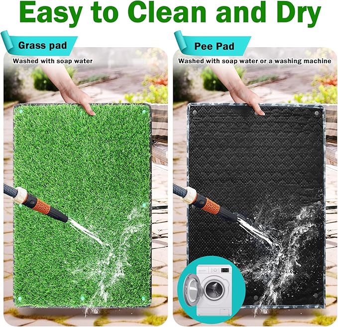 Dog Grass Mat with Pee Pad 32×23"