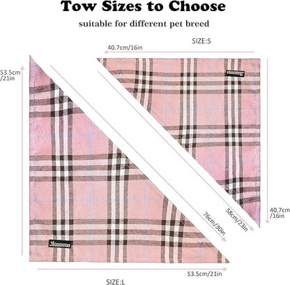 Adjustable Plaid Dog Bandanas 1PC Soft