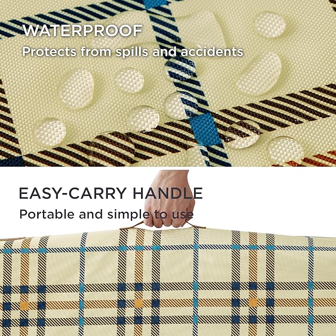 Bedsure Extra Large Patterned Dog Bed for Large Dogs Cover(41"x29", Cream)