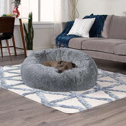 Furhaven 36" Round Calming Donut Dog Bed for Large/Medium Dogs 75 lbs