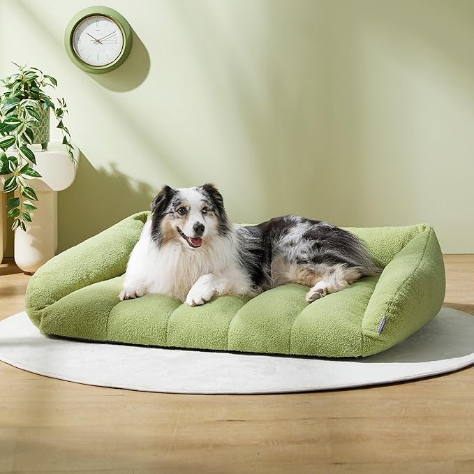 Lesure Orthopedic Dog Bed Sofa for Extra Large Dogs Foam(41" x 29" x 11", Green)
