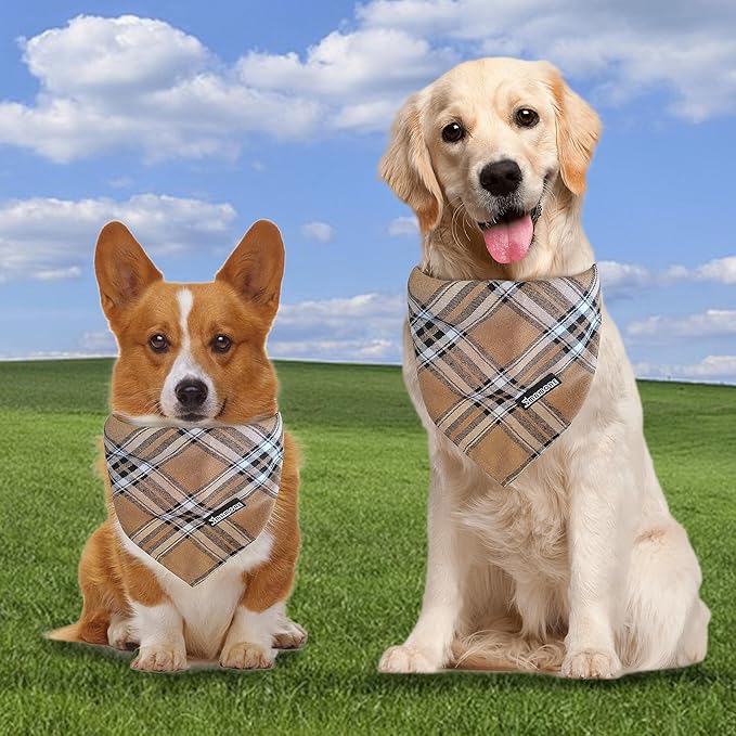 Adjustable Plaid Dog Bandanas 1PC Soft