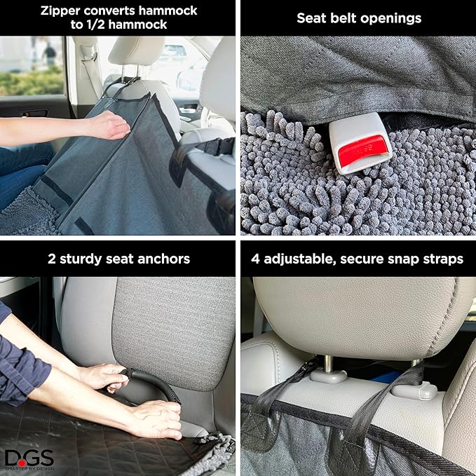 Dog Gone Smart 3-in-1 Nonslip Back Seat Cover & Hammock 54"x61" in