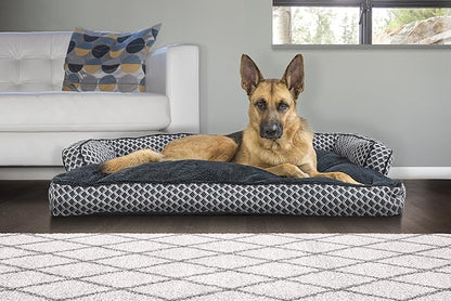 Furhaven Pillow Dog Bed for Large Dogs w/ Removable Bolsters & Washable Cover