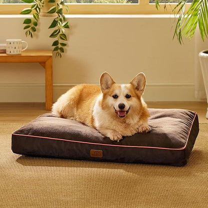 Bedsure Waterproof Dog Beds for Large Dogs 4 inch 80lbs L-Crate