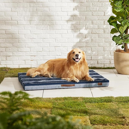 Bedsure Extra Large Patterned Dog Bed for Large Dogs Cover(44"x32", Navy