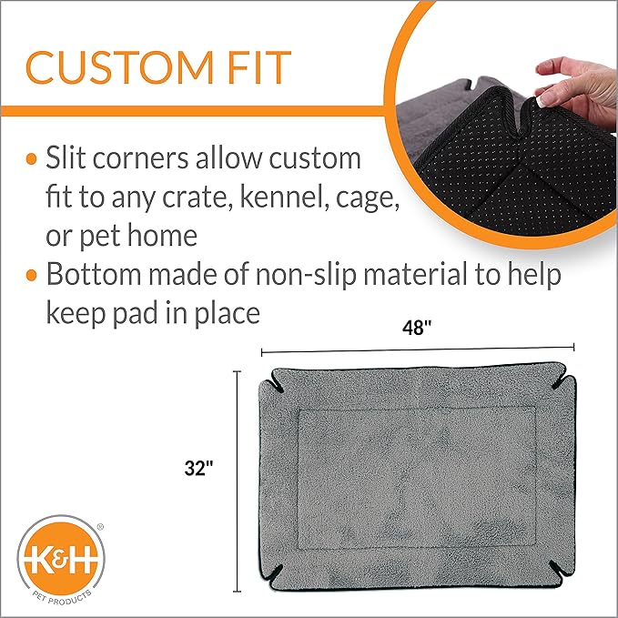 K&H Pet Products Memory Foam Crate Pad Gray 32 X 48 Inches