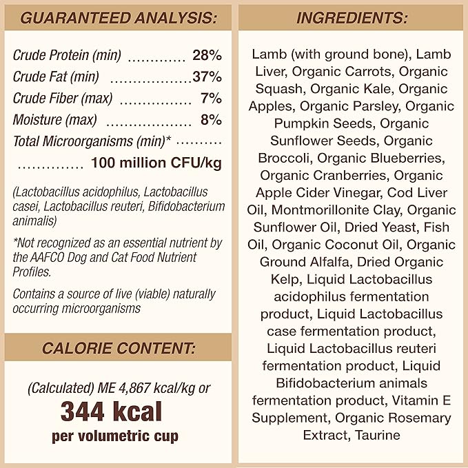 Primal Freeze Dried Dog Food Pronto, Lamb; Scoop & Serve, Complete & Balanced Meal; Also Use as Topper or Treat; Premium, Healthy, Grain Free, High Protein Raw Dog Food (16 oz)