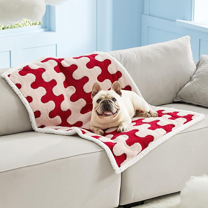 Lesure Waterproof Dog Blanket for Medium Dogs 3D Textured