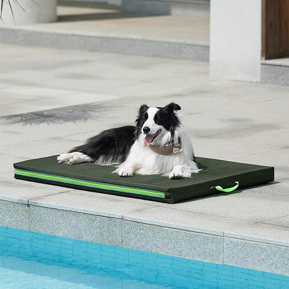 Bedsure Chewproof Durable Outdoor Waterproof Dog Bed with Heavy Duty Cover (36"x27", Moss