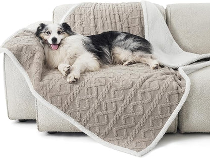 Bedsure Waterproof Dog Blankets for Large Dogs 50"x60", Taupe
