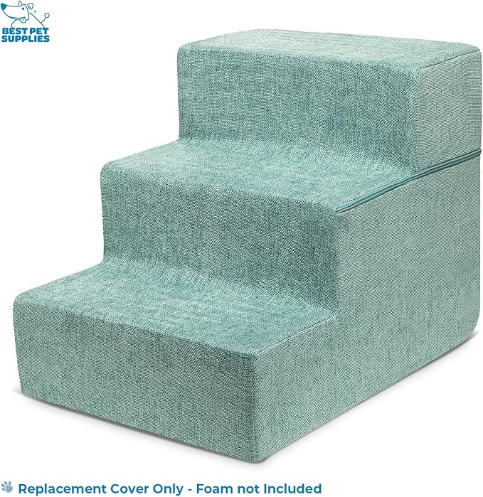 Best Pet Supplies Foldable Pet Stairs Cover for Foam Dog Ramps 3-Step