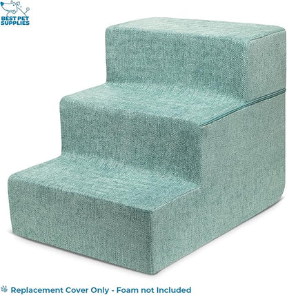 Best Pet Supplies Foldable Pet Stairs Cover for Foam Dog Ramps 3-Step