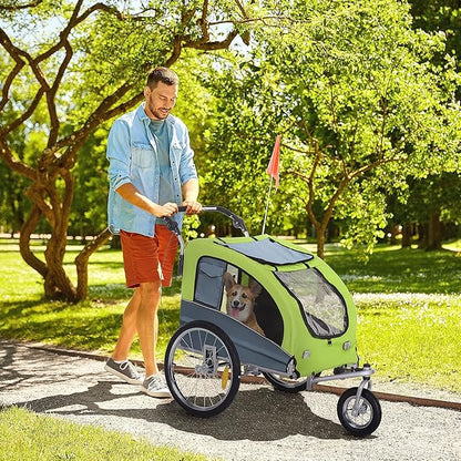 Aosom Dog Bike Trailer 2-in-1 Pet Stroller