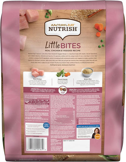 Rachael Ray Nutrish Little Bites Dry Dog Food, Chicken & Veggies Recipe for Small Breeds, 14 Pound Bag