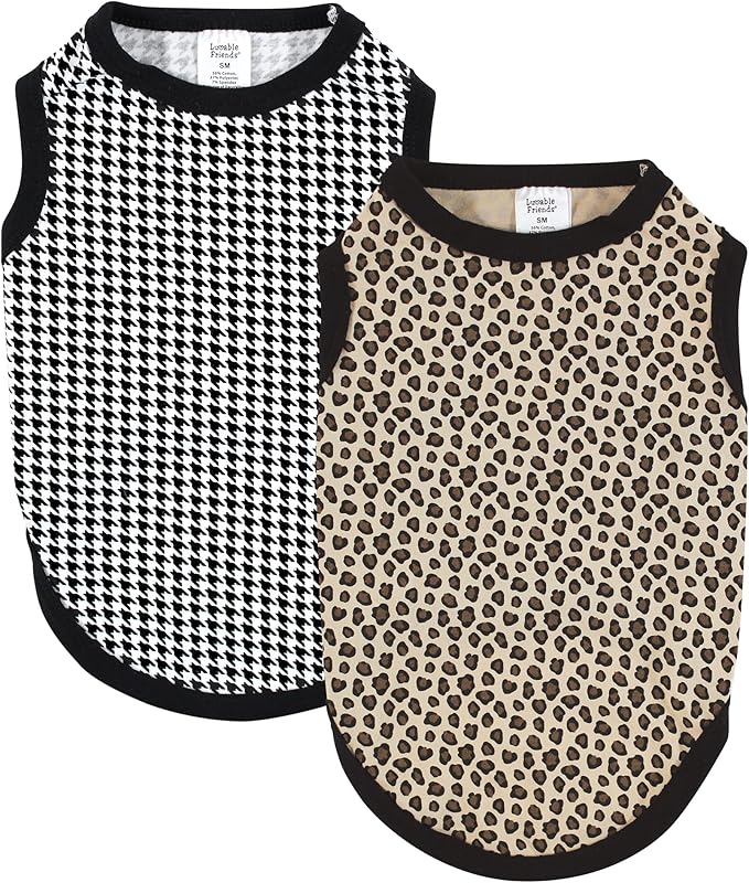 Luvable Friends Dog Pet Dog and Cats Cotton T-Shirts 2pk