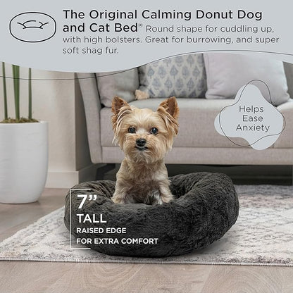 Best Friends by Sheri The Original Calming Donut Cat and Dog Bed in Lux Fur Mink 18"