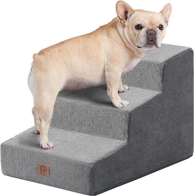 EHEYCIGA Dog Stairs for Small Dog 15.7”H 3-Step Slope